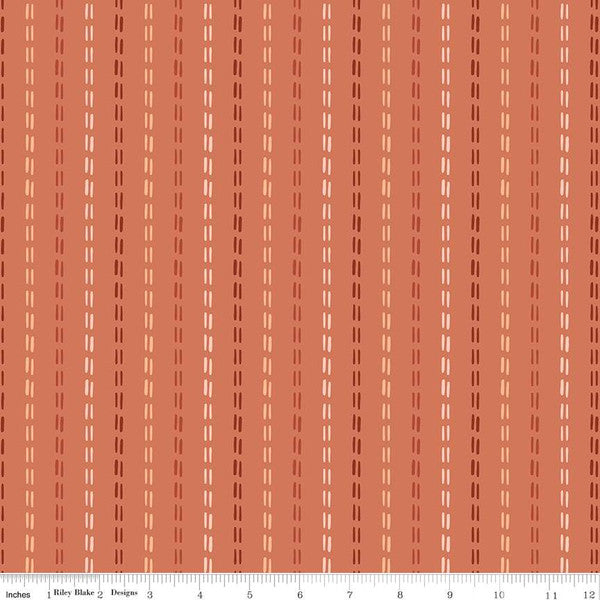 Santa Fe Stripes Terracotta Fabric - By the yard