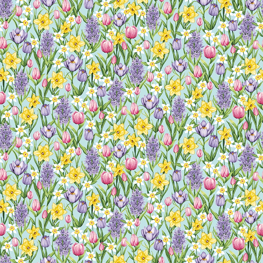 Hoppy Hunting Small Floral Fabric - By the yard