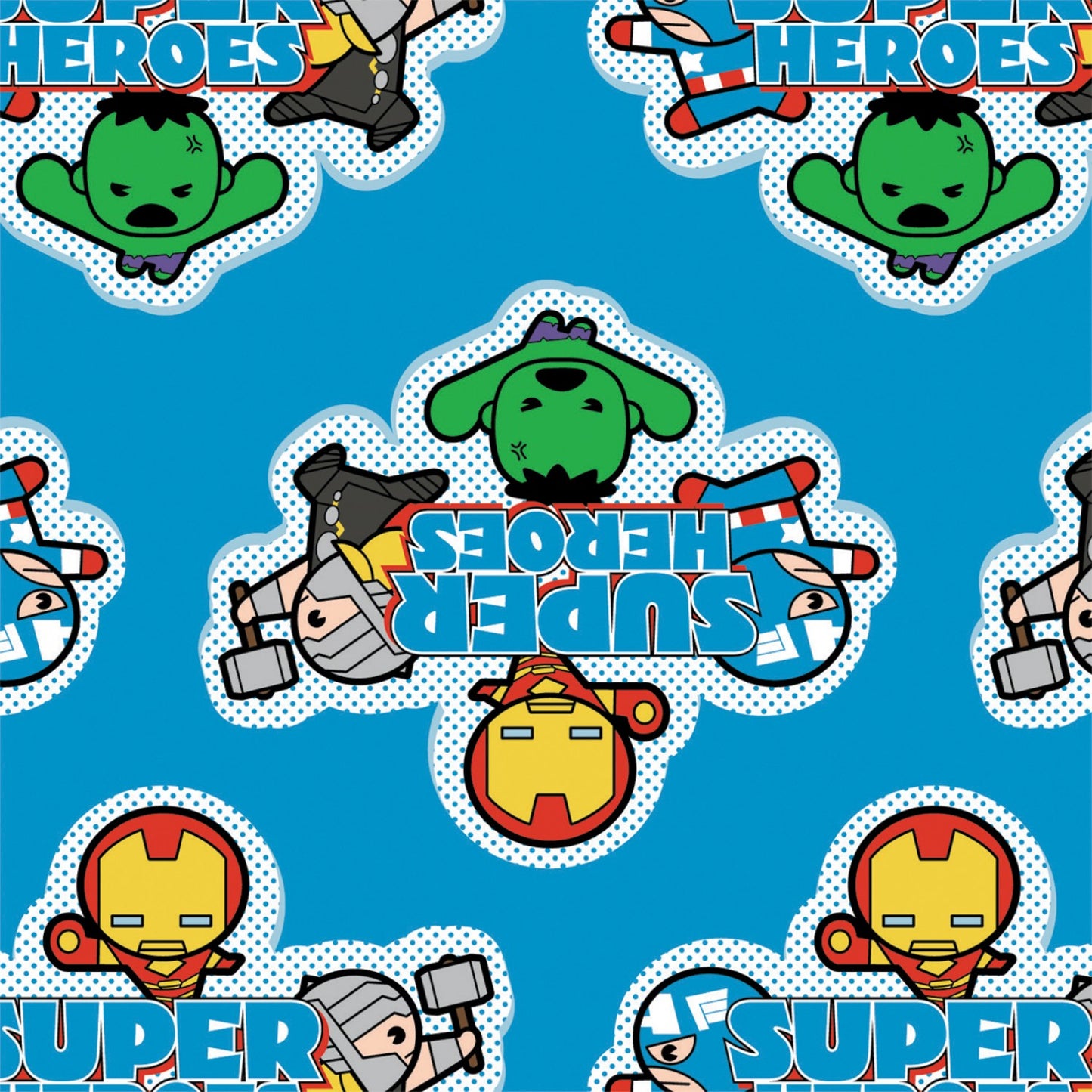 Fat Quarter Marvel Kawaii Super Heros