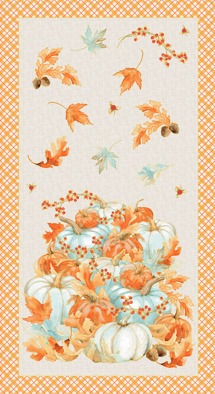 Pumpkin Kisses Metallic 24" Fabric Panel
