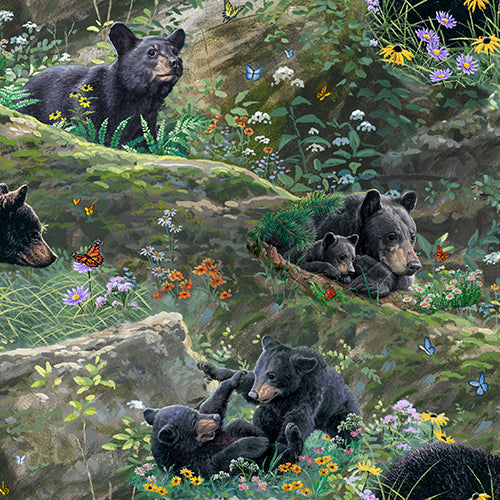 New Beginnings Fabric - Bear Playtime Multi - By the yard