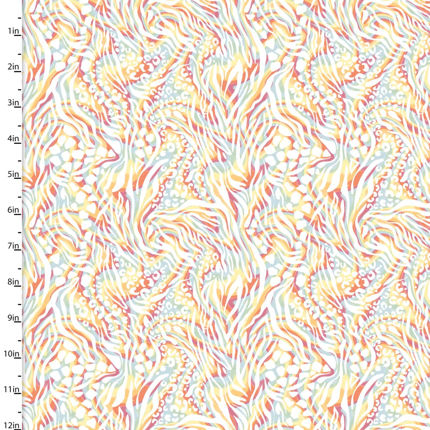 Two by Two Rainbow Swirl Fabric - By the yard