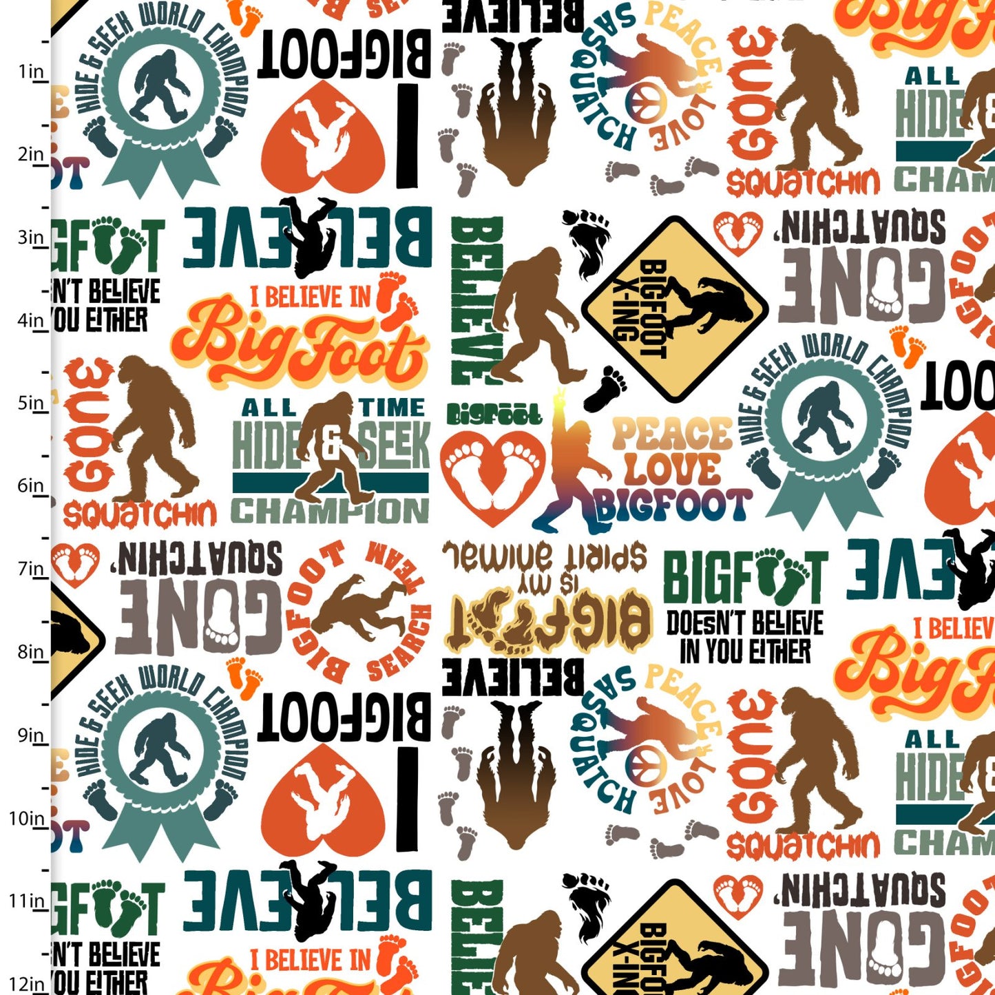 Legendary Loner I Believe in Bigfoot Fabric - By the yard