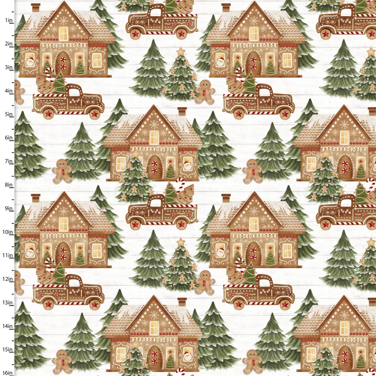 Very Merry Gingerbread Jolly Gingerbread Forest Fabric - By the yard