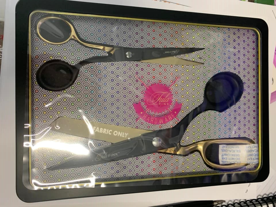 Tula Pink Limited Edition Black & Gold Scissor Tin