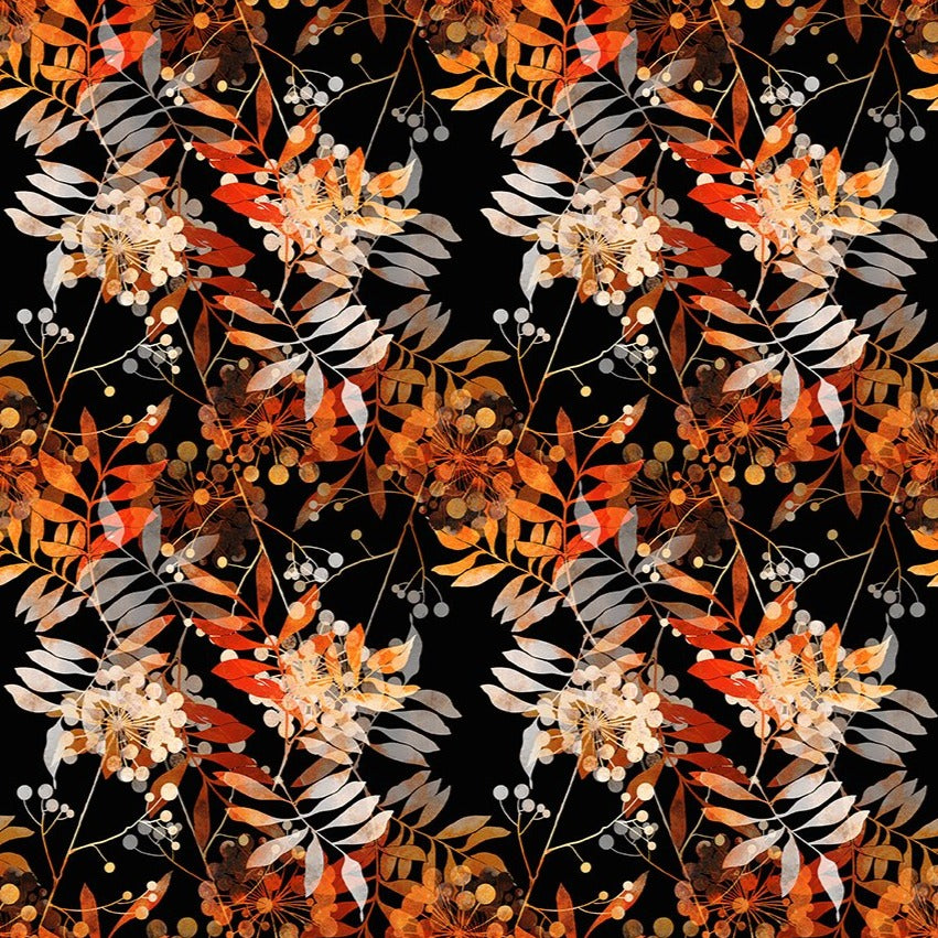 Reflections of Autumn Multi Night Garden Fabric - By the yard