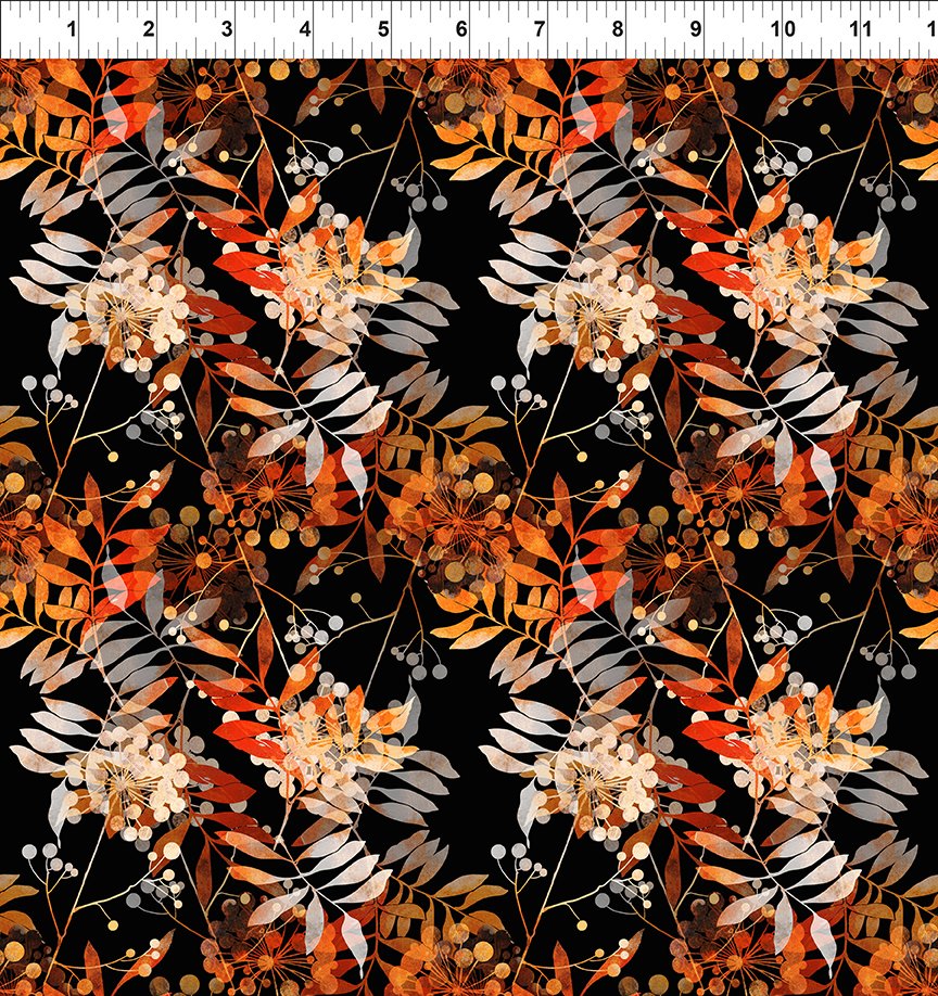 Reflections of Autumn Multi Night Garden Fabric - By the yard