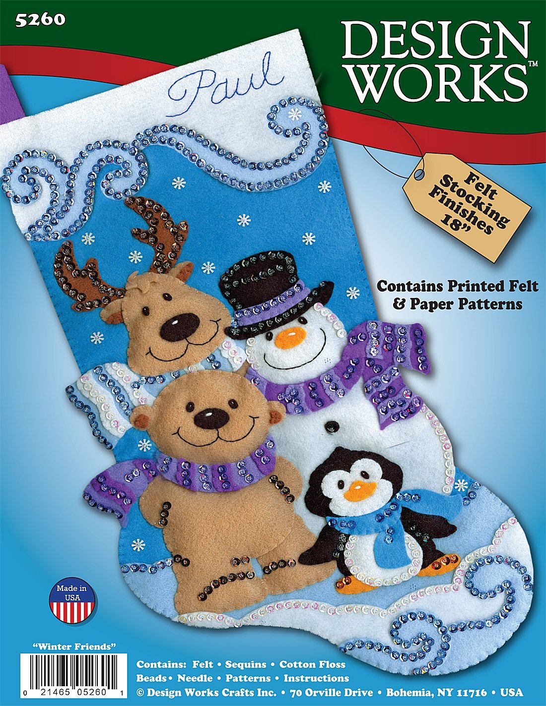 Winter Friends 5260 Felt Applique Stocking Kit