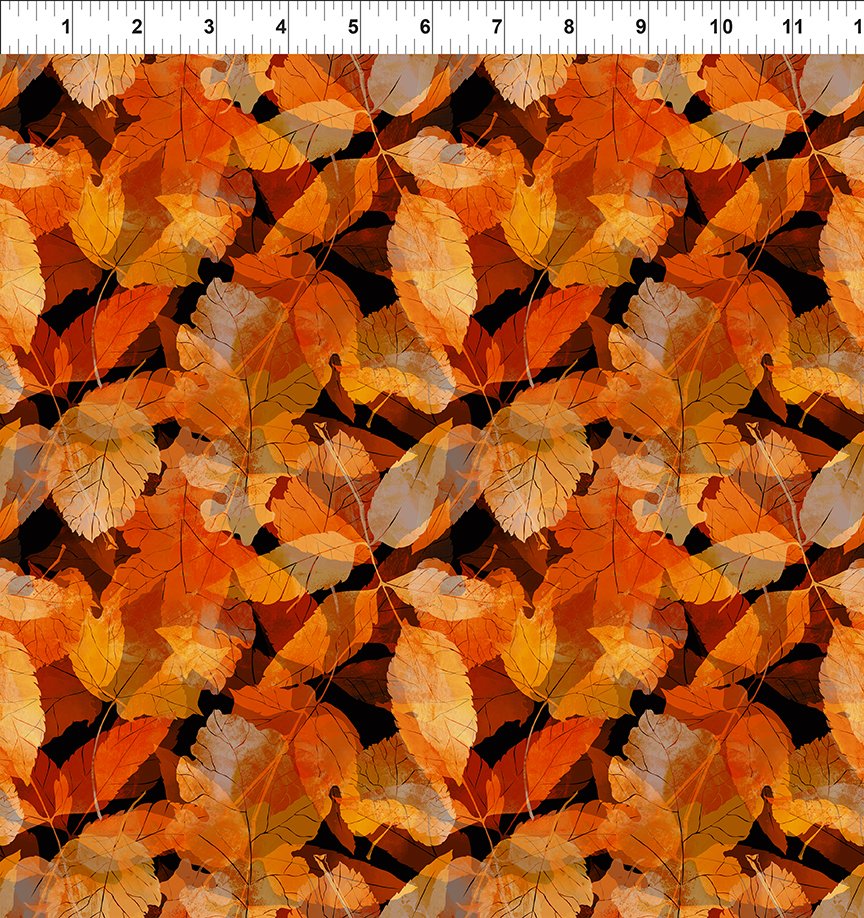 Reflections of Autumn Multi Leaves Fabric - By the yard