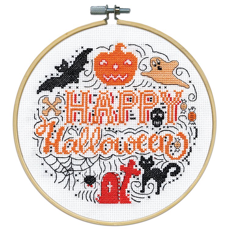 Happy Halloween 8" Hoop 7151 Cross Stitch Kit