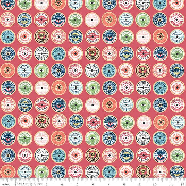 Sew Much Fun Spool Toppers Tea Rose Fabric - By the yard