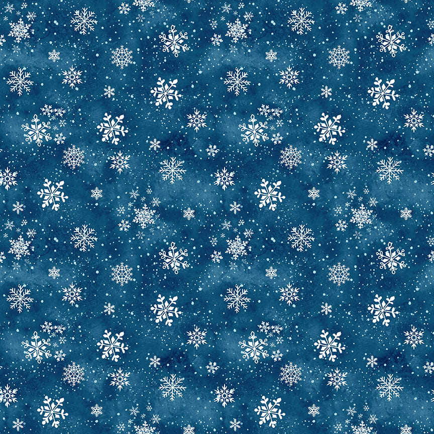 Cold Winter Morning Snowflake Fabric - By the yard