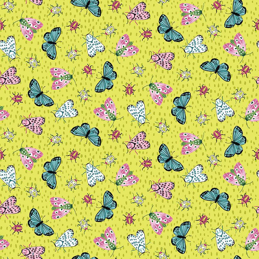 Tropical Menagerie Small Butterflies and Moths Fabric - By the yard