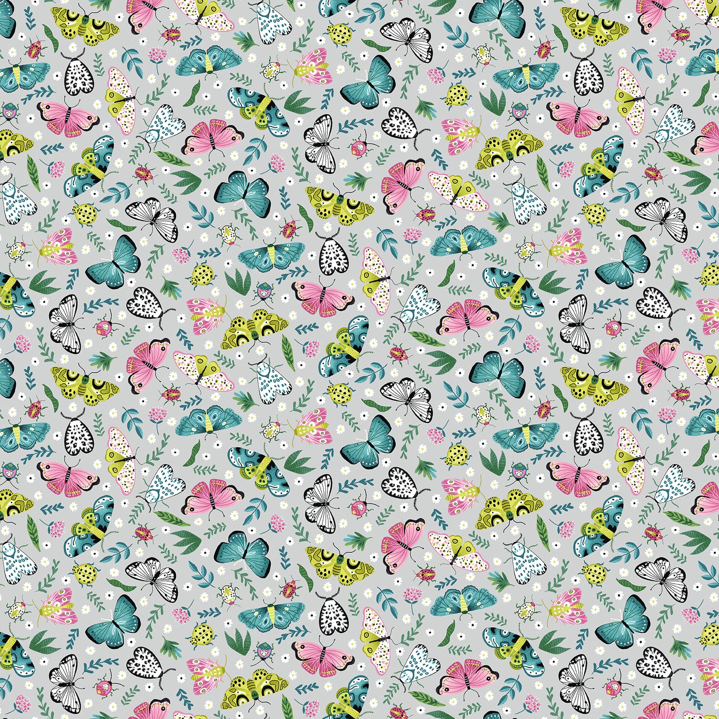 Tropical Menagerie Large Butterflies and Moths Fabric - By the yard
