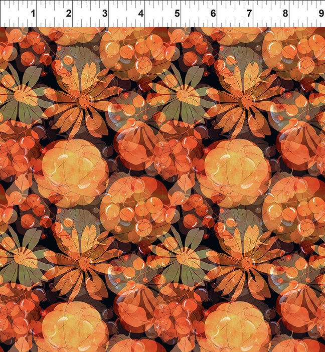Reflections of Autumn Multi Pumpkins Fabric - By the yard