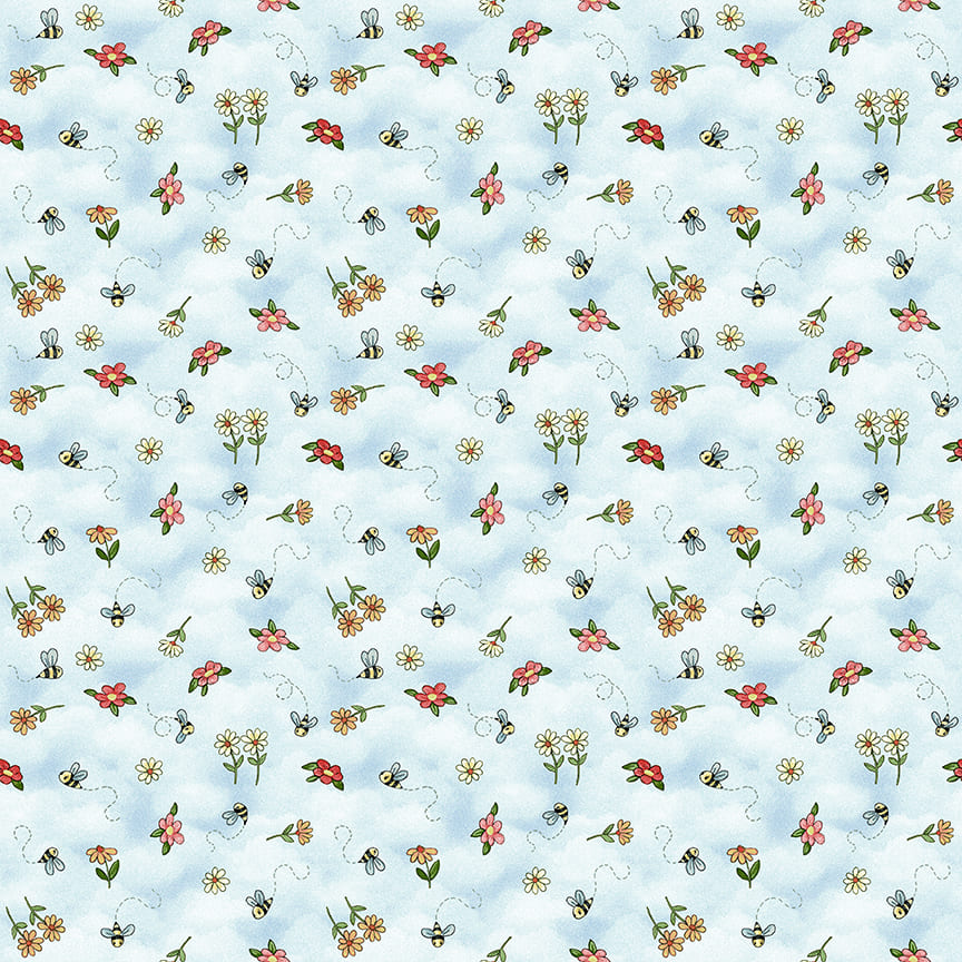River Romp Bees and Blooms Fabric - By the yard