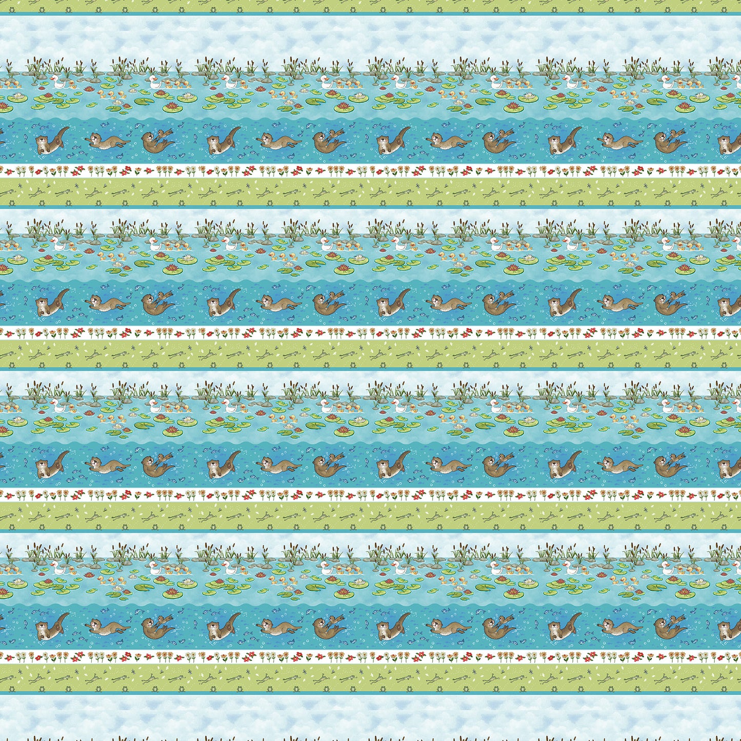 River Romp Stripe Fabric - By the yard
