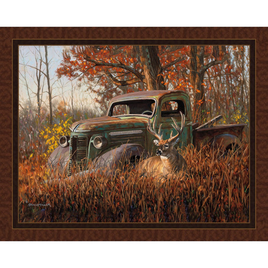 A Buck and a Truck Fabric Panel