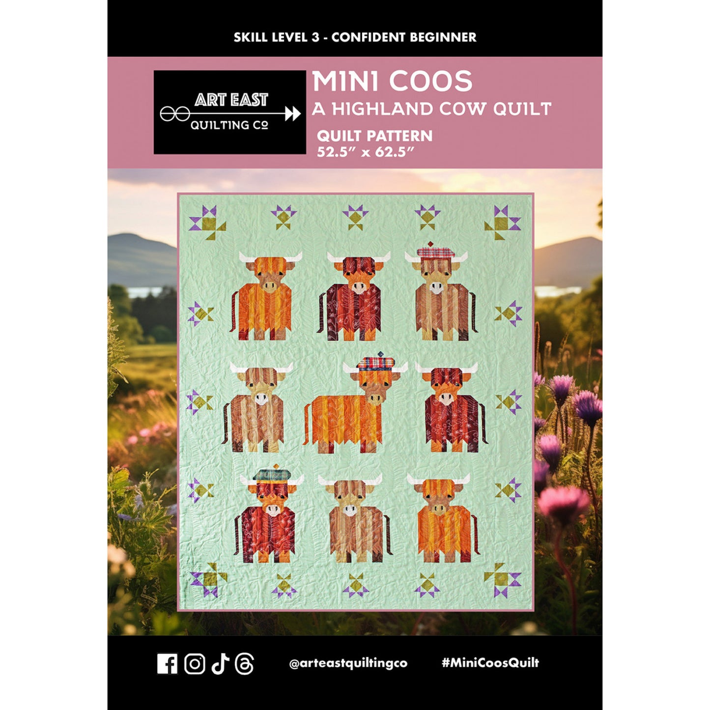 Art East Mini Coos A Highland Cow Quilt Pattern