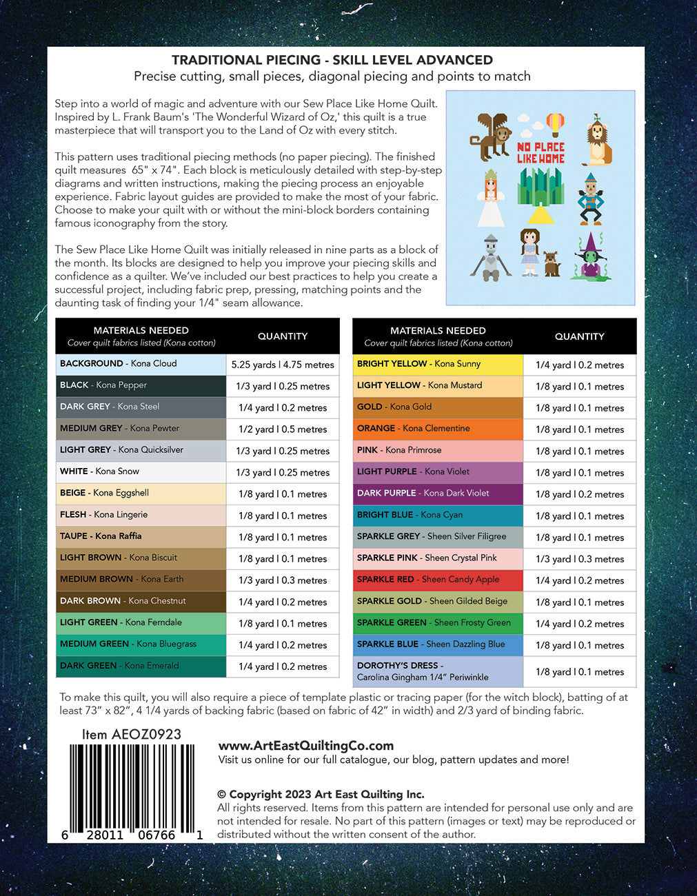 Art East Sew Place Like Home - The Complete Quilt Pattern