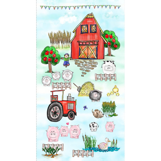 A Trip to the Farm Fabric Panel