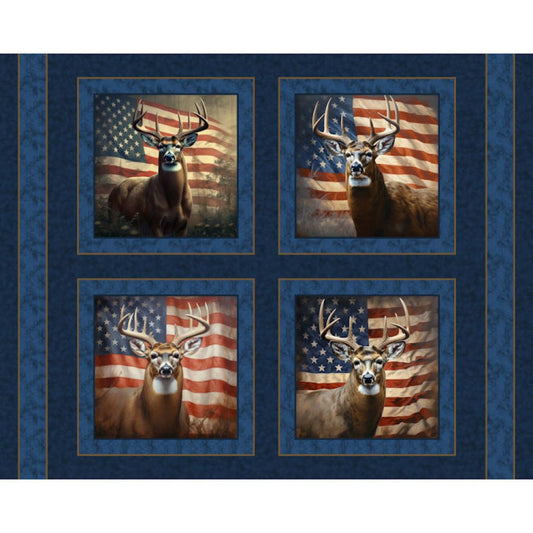 All American Bucks Pillow Fabric Panel