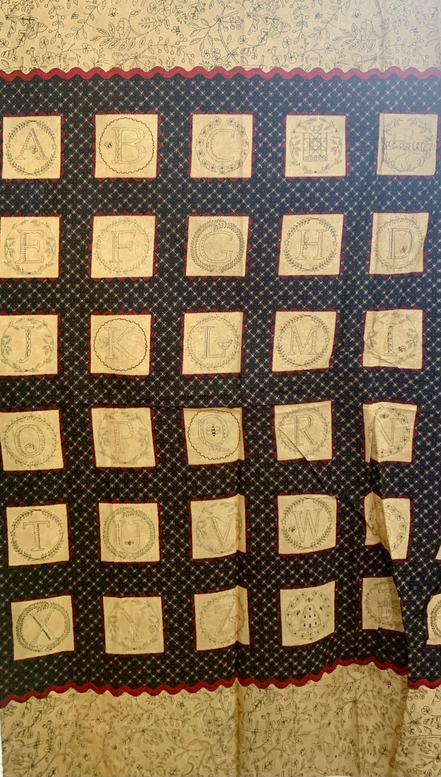 Full Circle Letters Black Fabric Panel