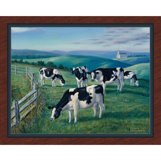 Grazing Cows Fabric Panel