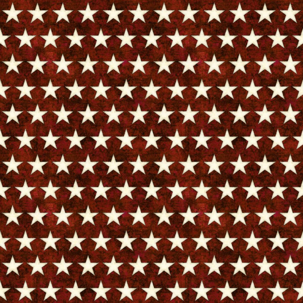 American Freedom Star Row Red Fabric - By the yard