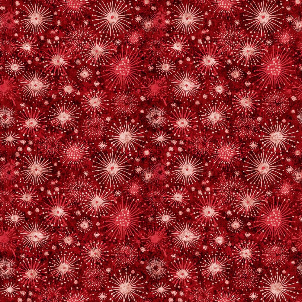 American Freedom Fireworks Red Fabric - By the yard