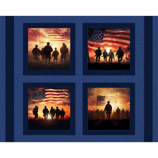American Soldier Pillow Fabric Panel