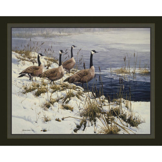 Among The Cattails Geese Fabric Panel