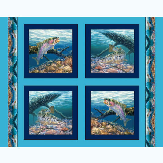 Anglers Delight Pillow Fabric Panel