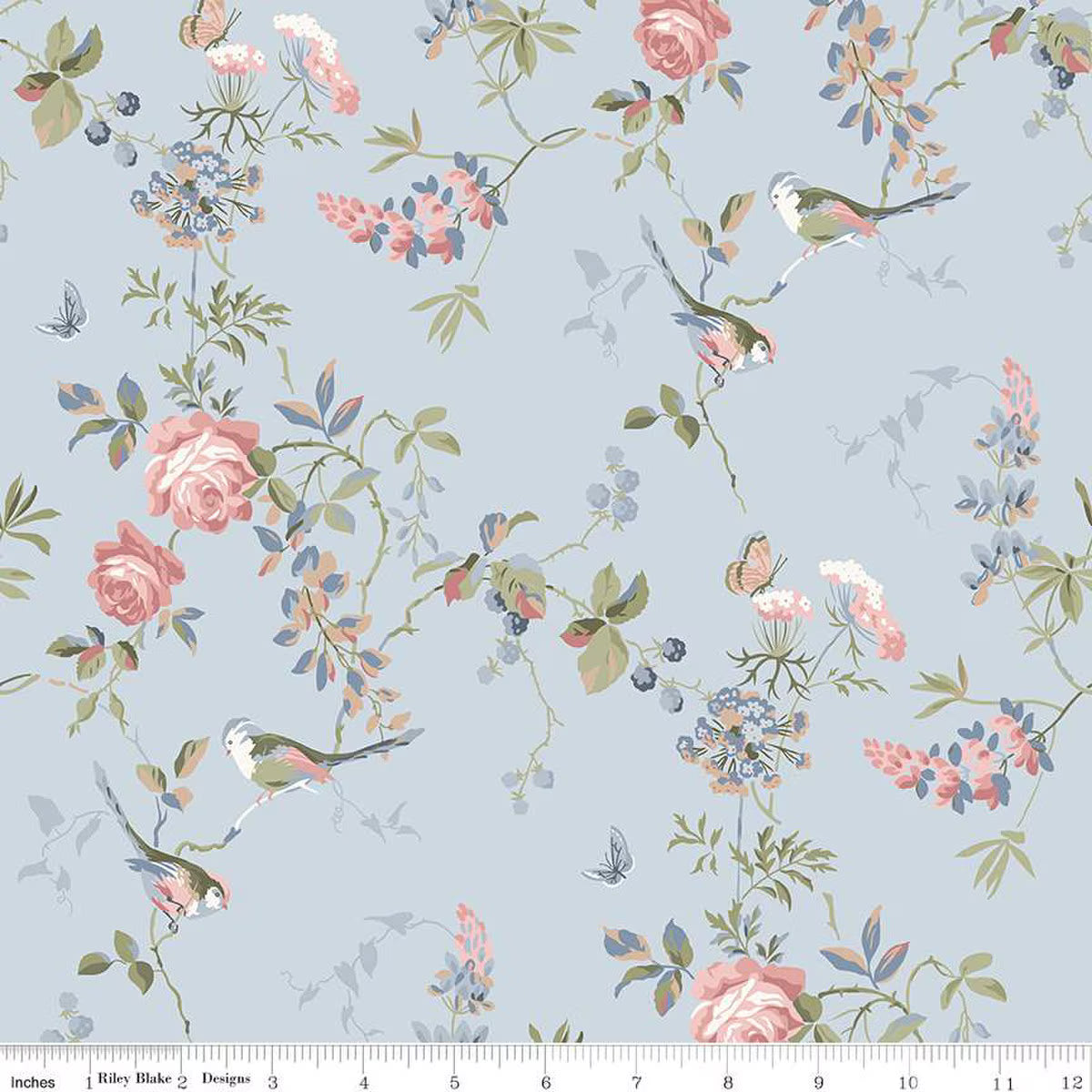 Anne of Green Gables Floral Sky Fabric - By the yard