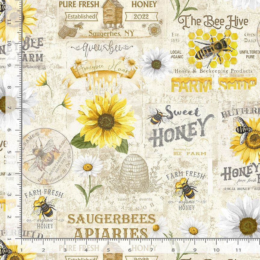 Honey Bee Farm Vintage Bee Farm Sign - By the yard