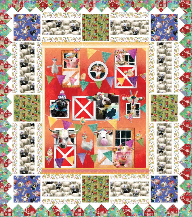 Free Back to the Farm Windows Quilt Pattern