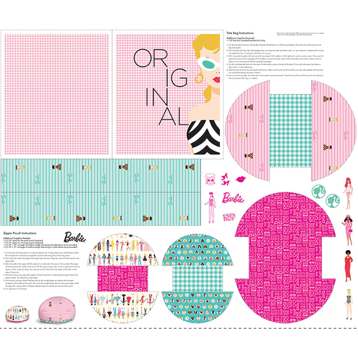 Barbie World Barbie Bag Fabric Panel