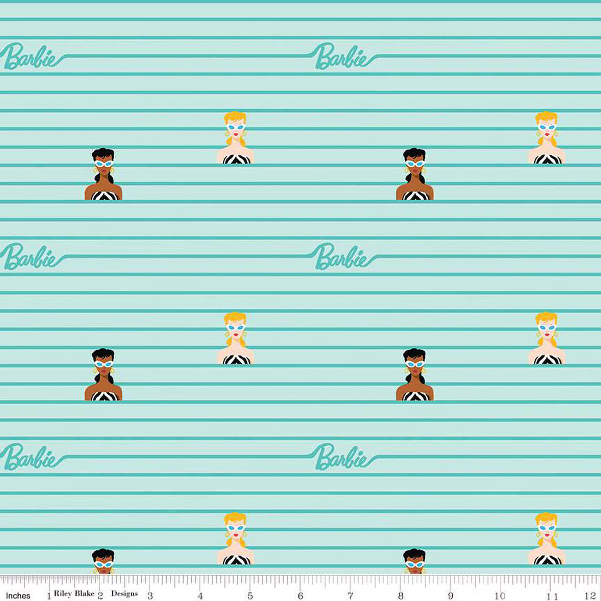 Barbie World Barbie Stripe Powder Fabric - By the yard