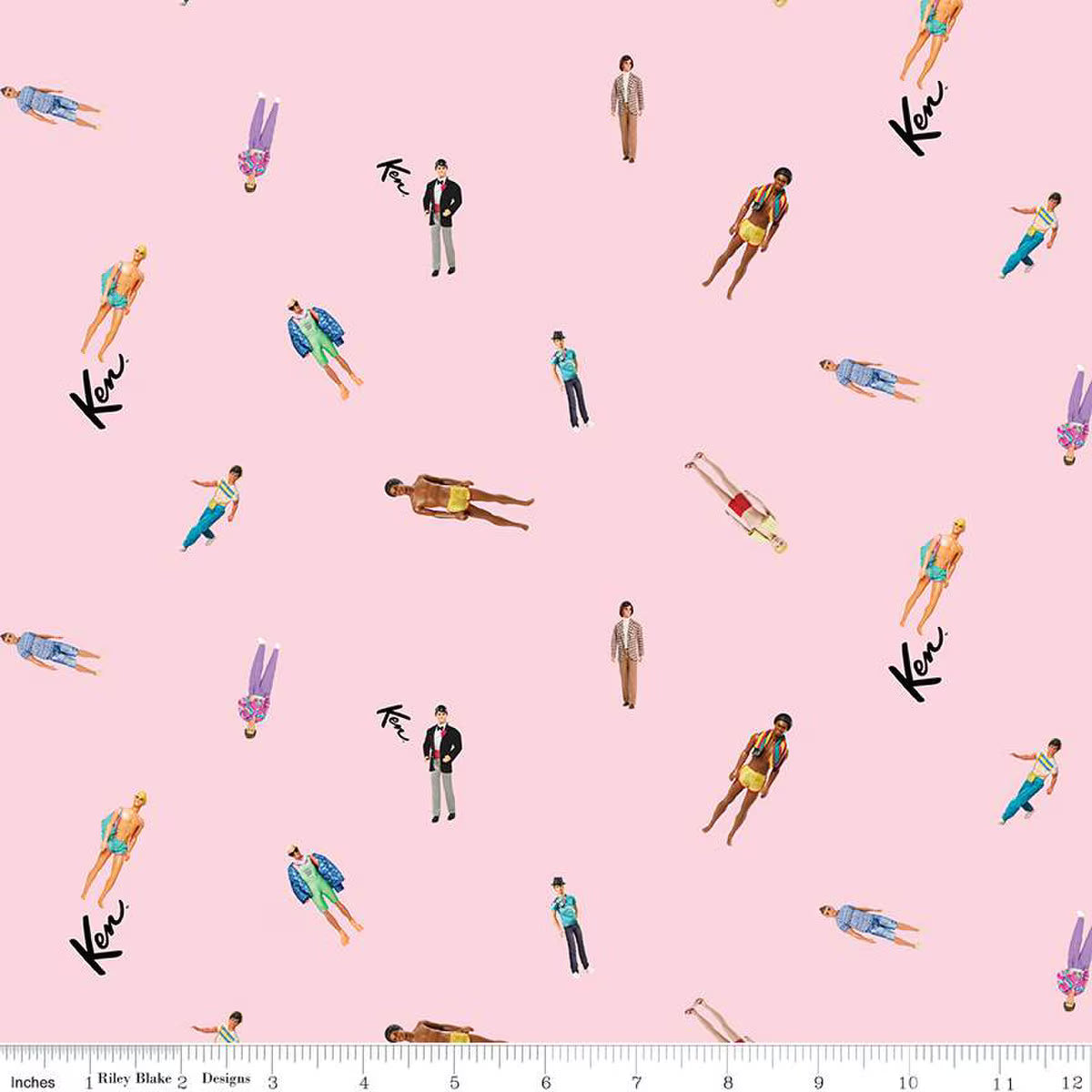 Barbie World Ken Dolls Pink Fabric - By the yard