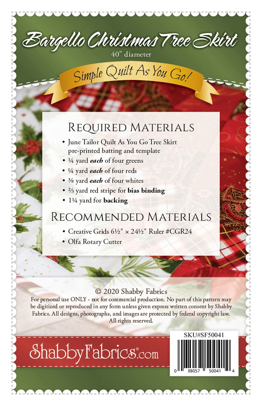 Shabby Fabrics Bargello Christmas Tree Skirt Pattern
