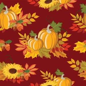 Fat Quarter Autumn Bountiful Blessings Burgundy