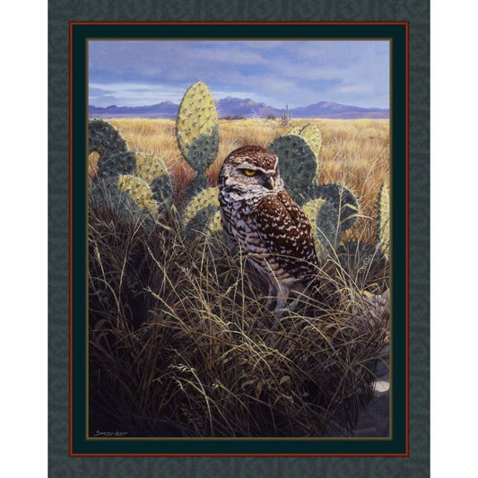 Burrowing Owl Fabric Panel