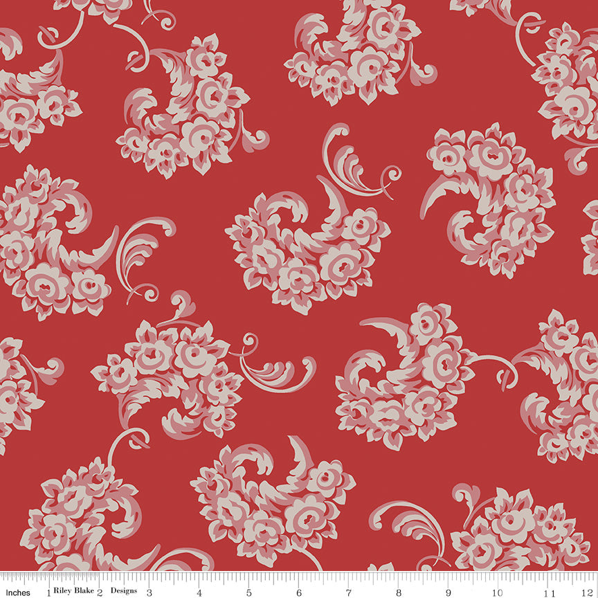 Emma Red Fabric - By the yard