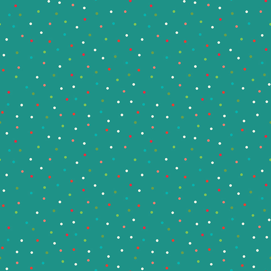 Winter Wonder Dots Aqua Fabric - By the yard