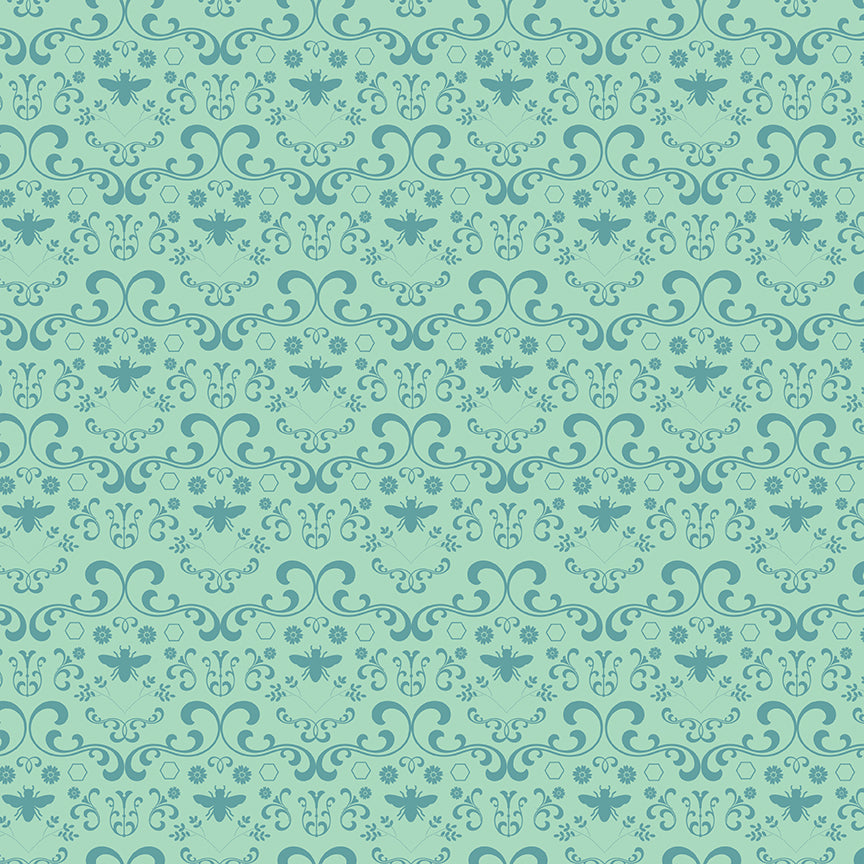 Daisy Fields Damask Caribbean Fabric - By the yard