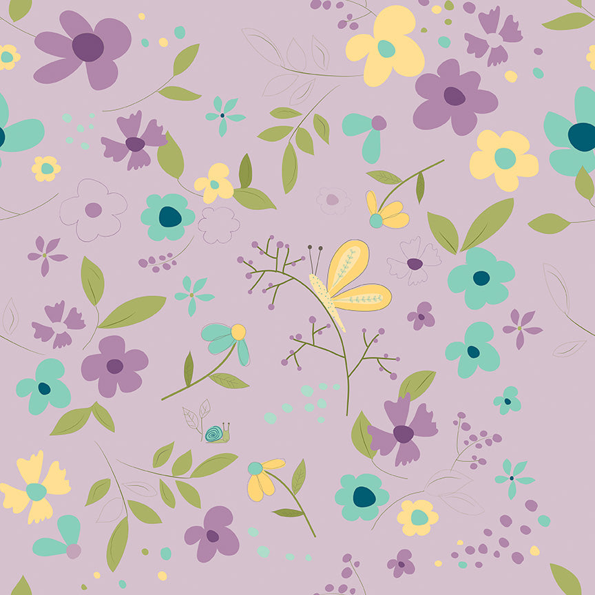 Hello Spring Main Lilac Fabric - By the yard