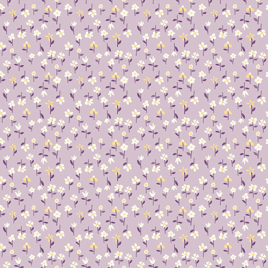 Hello Spring Floral Lilac Fabric - By the yard