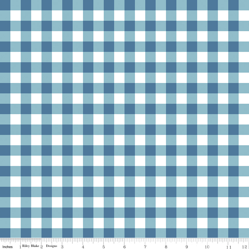 Simply Country Gingham Denim Fabric - By the yard