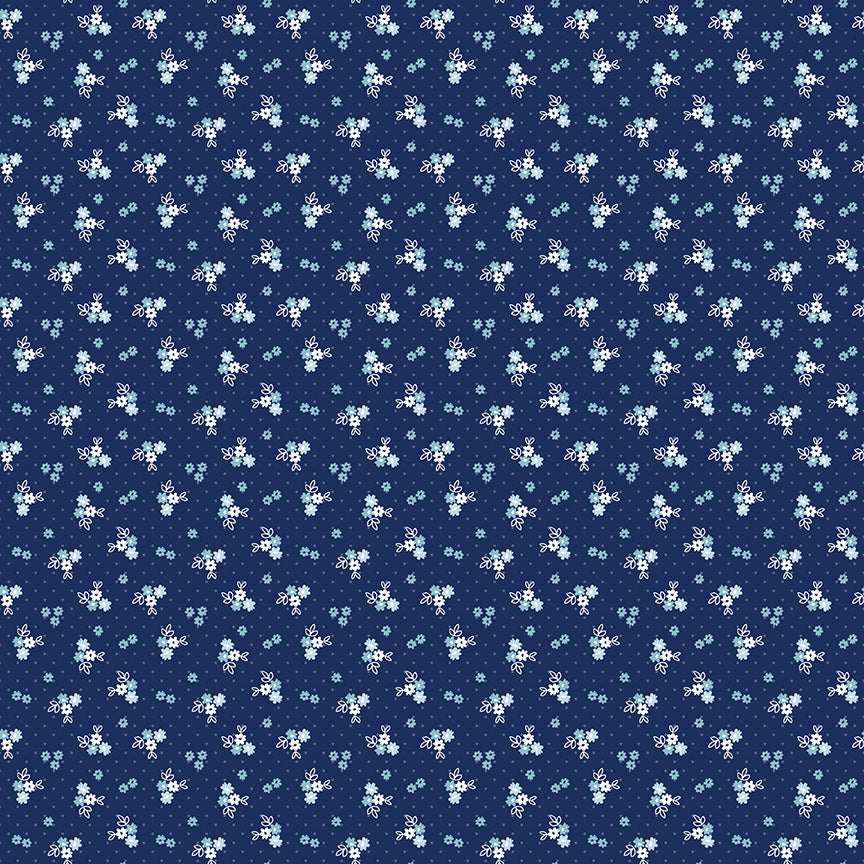 Simply Country Floral Navy Fabric - By the yard