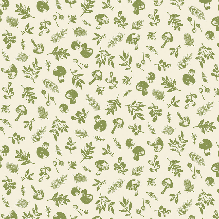 Yuletide Forest Woodland Cream Fabric - By the yard